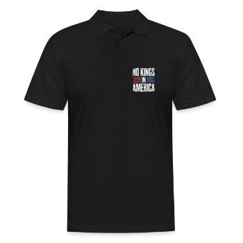 No Kings In America Distressed Patriotic Design - Men's Polo Shirt - black - Front - Kai (181cm)