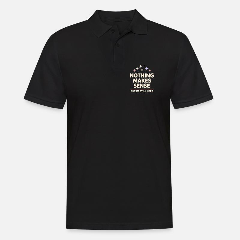 Existenzieller Humor, Nihilismus, Humor, - Männer Poloshirt - Schwarz
