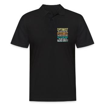 Optimist, das Glas ist halb voll, Pessimist. - Männer Poloshirt - Schwarz - Vorne - Kai (181cm)