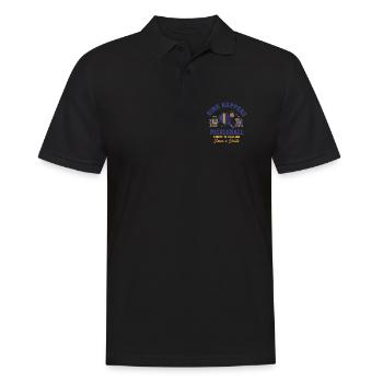 Joueur drôle de pickleball Dink Happen Love - Polo Homme - noir - Devant - Kai (181cm)