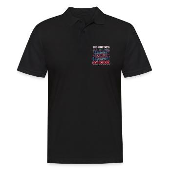 Hip Hop Années 90 Oldschool Cassette Rétro - Polo Homme - noir - Devant - Kai (181cm)