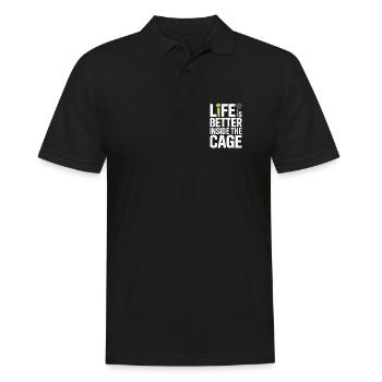 Padel Spieler Life Is Better Inside The Cage Padel - Männer Poloshirt - Schwarz - Vorne - Kai (181cm)