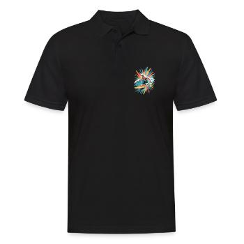Colorful Surfer Watercolors Splashes Graffiti - Men's Polo Shirt - black - Front - Kai (181cm)