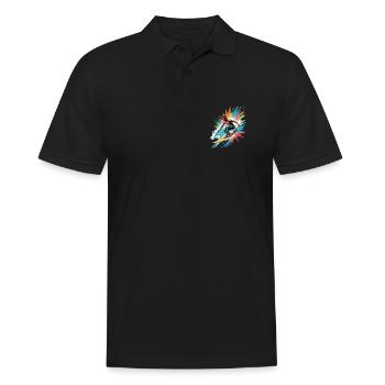 Colorful Surfer Watercolors Splashes Graffiti - Men's Polo Shirt - black - Front - Kai (181cm)