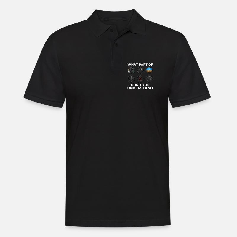 Flugzeug Flug Pilot Flugzeug Fluggesellschaft - Männer Poloshirt - Schwarz
