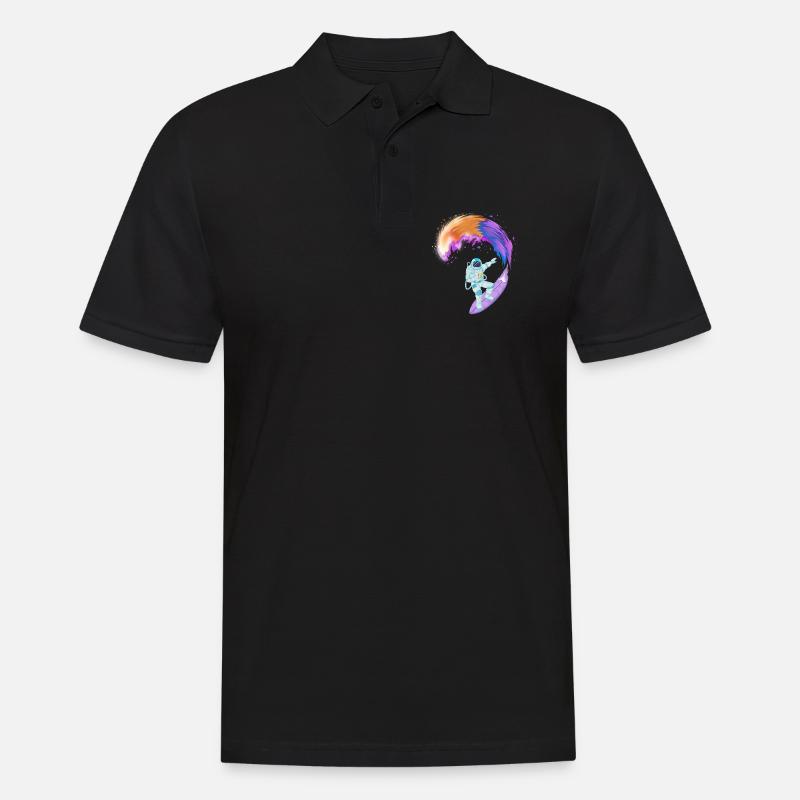 Chemise spatiale de surf d’astronaute - Polo Homme - noir