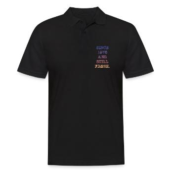 Vintage 1976 - Männer Poloshirt - Schwarz - Vorne - Kai (181cm)