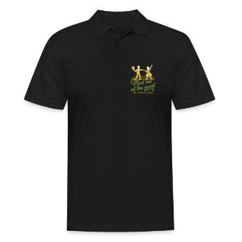 Pickleball Triff mich am Court Lustiger Spieler Liebe - Männer Poloshirt - Schwarz - Vorne - Kai (181cm)