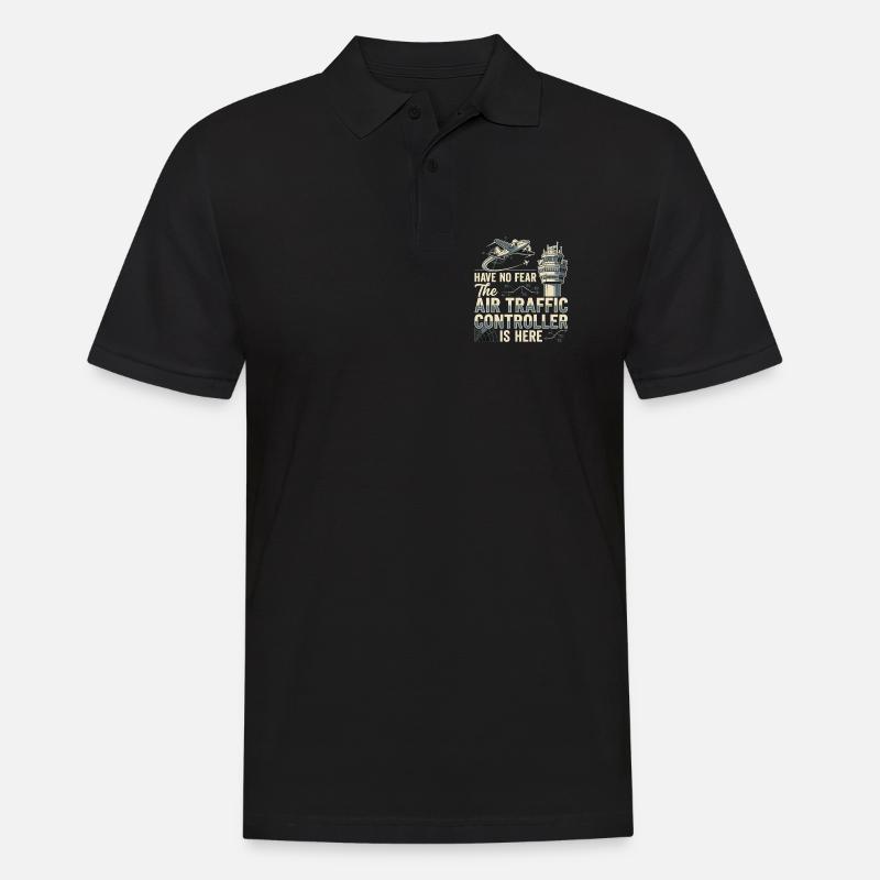 Fluglotse Air Traffic Controller Pilot - Männer Poloshirt - Schwarz