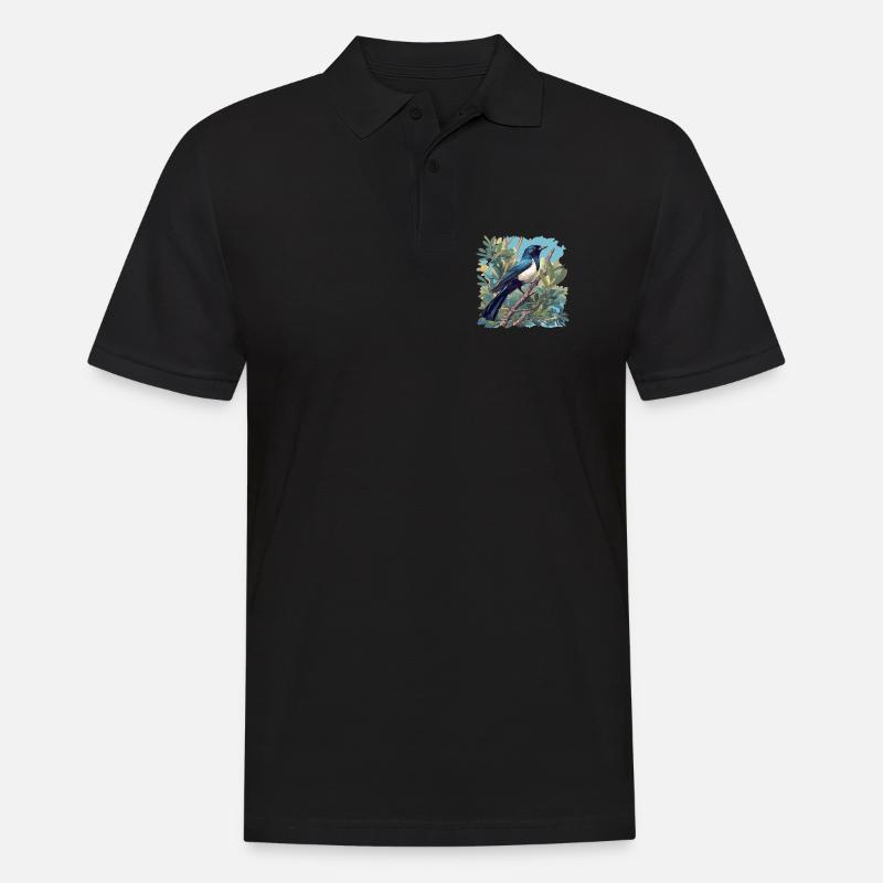 Elstern Elster - Männer Poloshirt - Schwarz