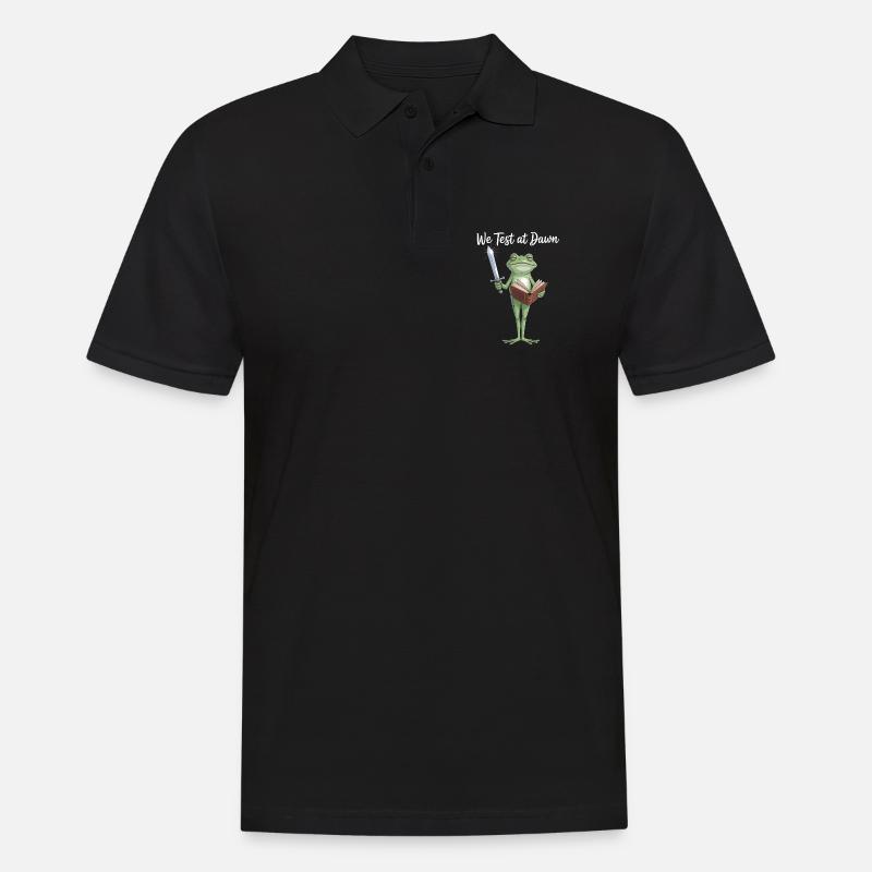 Froschritter-Leseschwert - Männer Poloshirt - Schwarz
