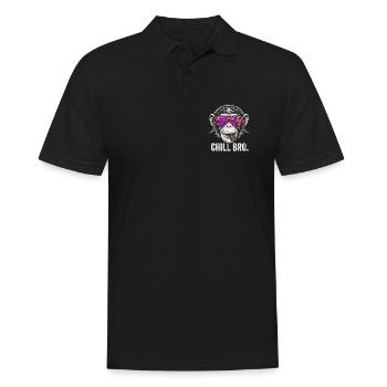 Leuchtender Affe mit Neon-Sonnenbrille - Männer Poloshirt - Schwarz - Vorne - Kai (181cm)
