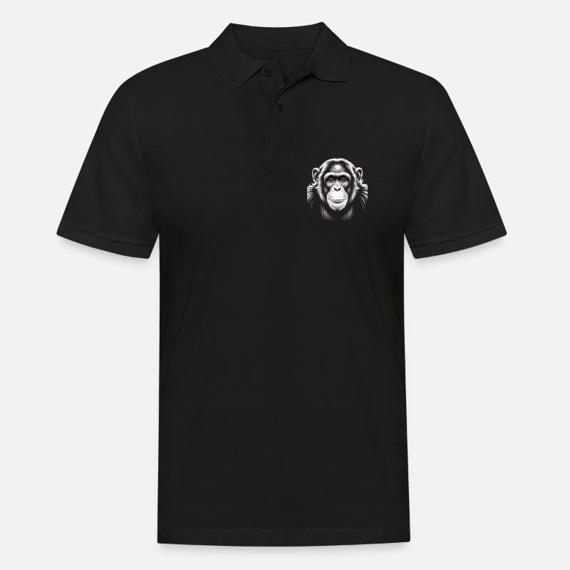 Affe Schimpanse - Männer Poloshirt - Schwarz