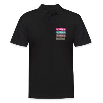 Maman Vintage Coloré – Design Pop Rétro pour Mère - Polo Homme - noir - Devant - Kai (181cm)