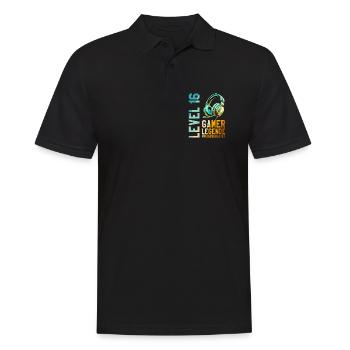 16. Geburtstag Junge Mädchen Gaming Level 16 Jahre - Männer Poloshirt - Schwarz - Vorne - Kai (181cm)