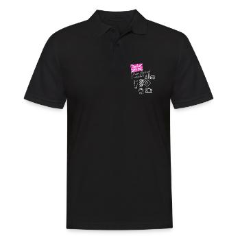 EXANGLIA (Pink + Weiß) - Männer Poloshirt - Schwarz - Vorne - Kai (181cm)