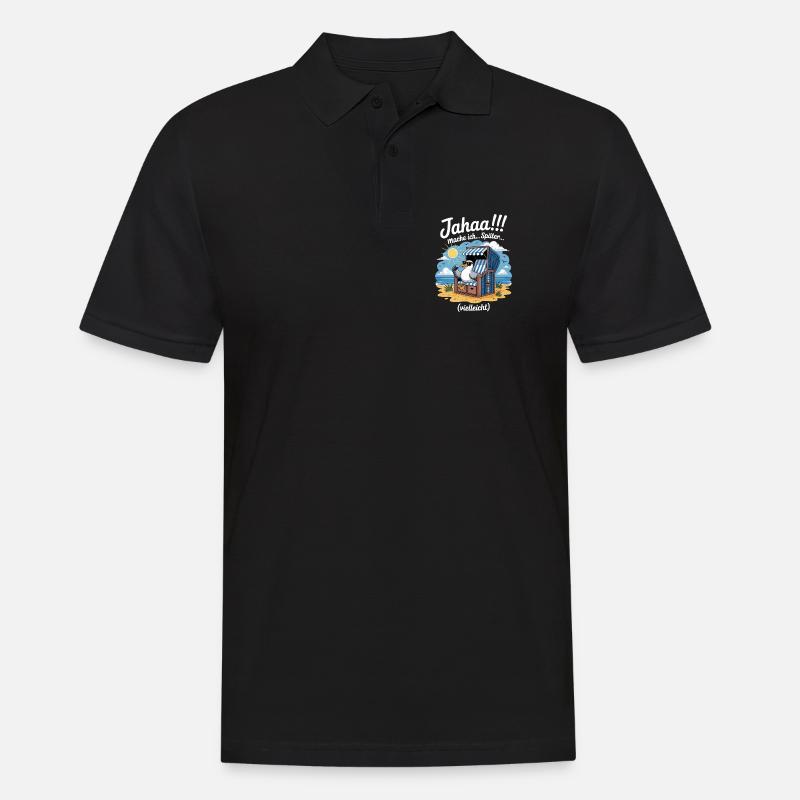  Jahaa mache ich spaeter vielleicht Moewe - Männer Poloshirt - Schwarz