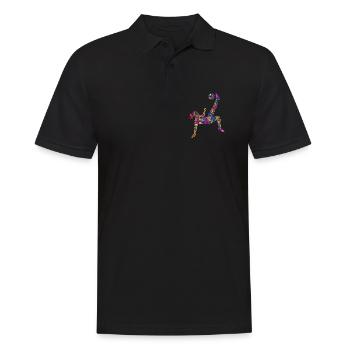 Fußball bunte Fußballerin Mädchen Fußballspielerin - Männer Poloshirt - Schwarz - Vorne - Kai (181cm)
