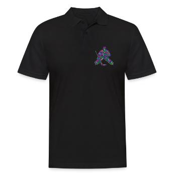 Gardien de but de hockey sur glace, enfants joueur coloré de hockey sur glace - Polo Homme - noir - Devant - Kai (181cm)