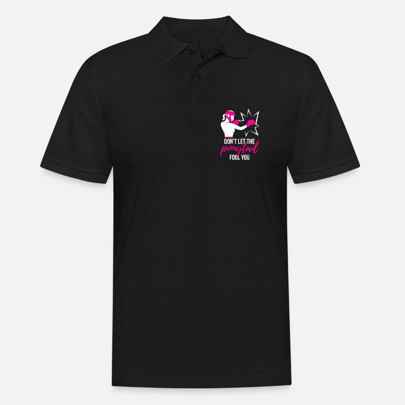 Punchy Ponytail Power - Männer Poloshirt - Schwarz