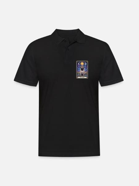 Sun Moon Pug Tarot Illustration - Men's Polo Shirt - black
