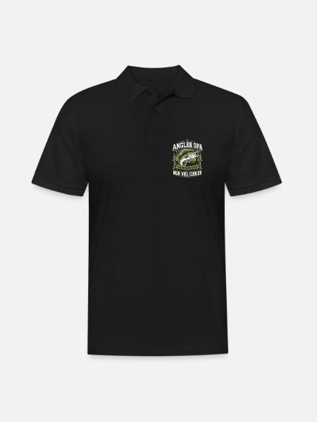 Angler Opa Viel Cooler - Männer Poloshirt - Schwarz