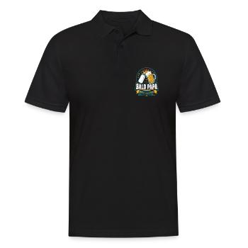 Bald Papa Bitte Warten – Bier Humor - Männer Poloshirt - Schwarz - Vorne - Kai (181cm)