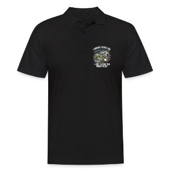 ADHS Waschbär Gemüsefach Kühlschrank Lustig - Männer Poloshirt - Schwarz - Vorne - Kai (181cm)