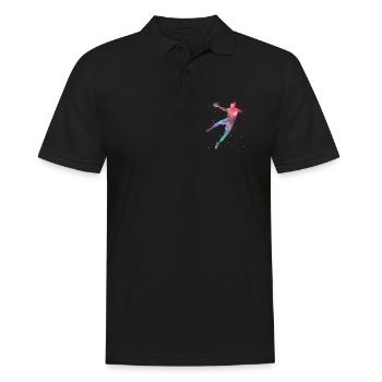 Handball Player Handball Player Space Boy Handball - Men's Polo Shirt - black - Front - Kai (181cm)