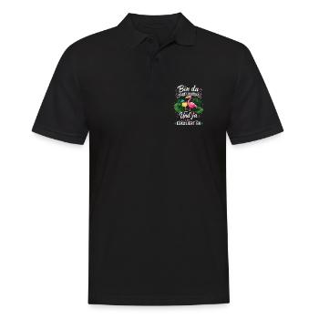 Bin da Eskaliert Flamingo Party - Männer Poloshirt - Schwarz - Vorne - Kai (181cm)