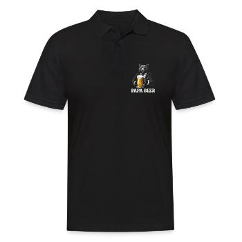 Papa Beer Father Bear Beer Humor Gift Idea - Men's Polo Shirt - black - Front - Kai (181cm)