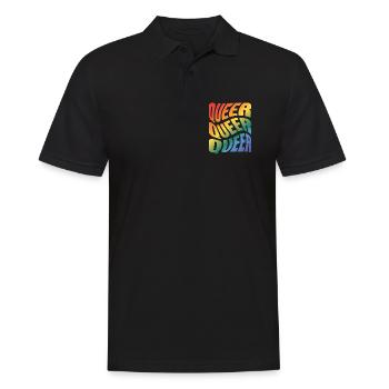 -2026-_LGBTQ_Queer_Queer_Queer_5 - Männer Poloshirt - Schwarz - Vorne - Kai (181cm)