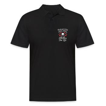 Ehepaar Golfpartner Für Immer - Männer Poloshirt - Schwarz - Vorne - Kai (181cm)