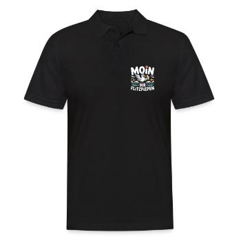 Moin Ihr Flitzpiepen Norddeutsch Hamburg Büro Moin - Männer Poloshirt - Schwarz - Vorne - Kai (181cm)