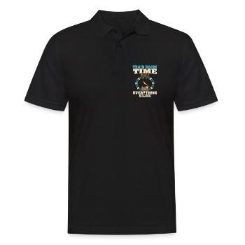 Zugzimmer Modellbahn Modellbahn Papa Geschenk - Männer Poloshirt - Schwarz - Vorne - Kai (181cm)