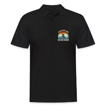 Kondition Statt Akku - Männer Poloshirt - Schwarz - Vorne - Kai (181cm)