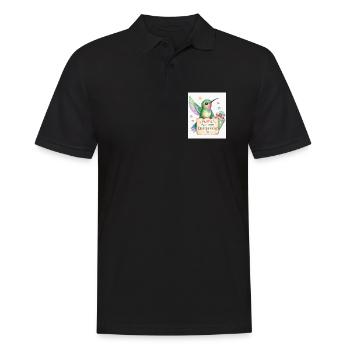 Hurra: Erster Kindergartenstart - Männer Poloshirt - Schwarz - Vorne - Kai (181cm)