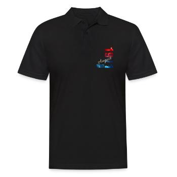 55. Geburtstag Geschenk Original August 1971 - Männer Poloshirt - Schwarz - Vorne - Kai (181cm)