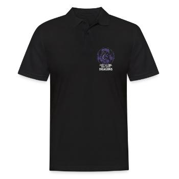 Mädchen liebt Drachen Grafik - Männer Poloshirt - Schwarz - Vorne - Kai (181cm)