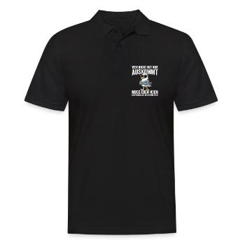 Wer Nicht Mit Mir Auskommt muss Eben Nnoch Ein  - Männer Poloshirt - Schwarz - Vorne - Kai (181cm)