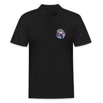 3 Basset Hounds Howling At Moon - Dog Mom Dad - Men's Polo Shirt - black - Front - Kai (181cm)