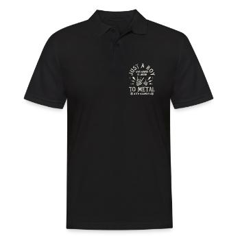 Metall-Baby Boy mit Opa Rock Baby - Männer Poloshirt - Schwarz - Vorne - Kai (181cm)
