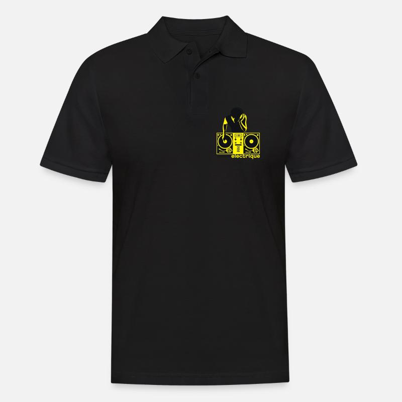 discotheque electrique - Männer Poloshirt - Schwarz