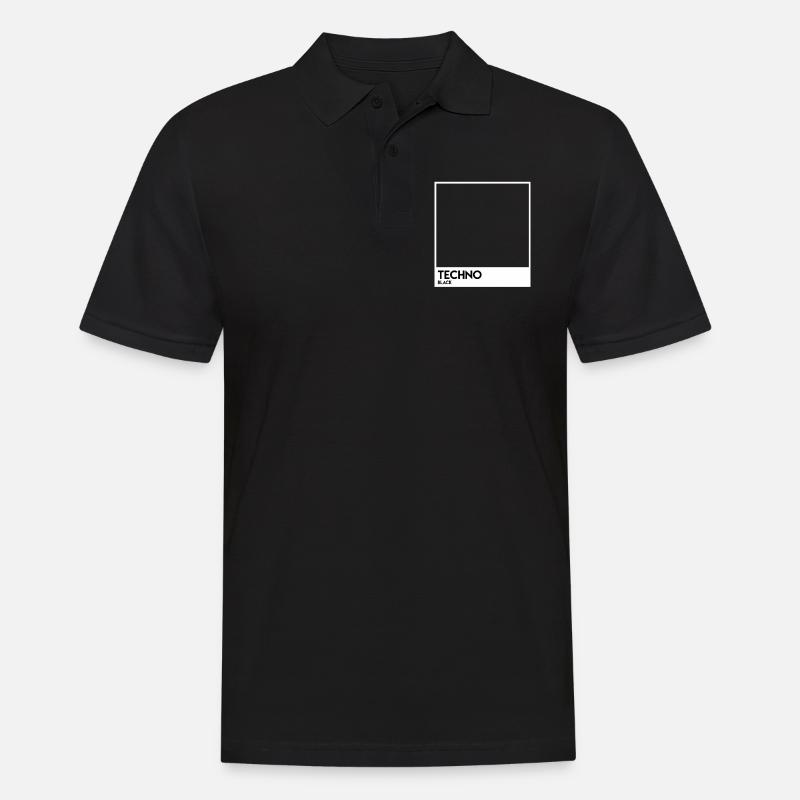 Black Techno Image Photo - Men's Polo Shirt - black