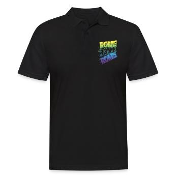 Rom Rome Italien Stadt Schrift Skyline Heimat - Männer Poloshirt - Schwarz - Vorne - Kai (181cm)