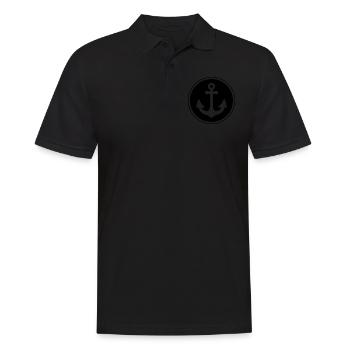 anker symbol icon circle - Men's Polo Shirt - black - Front - Kai (181cm)