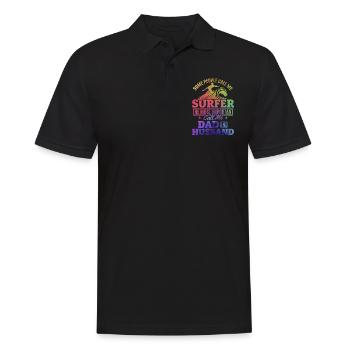 Surfer Daddy Surfer Daddy Surfboard Surfer Papa - Men's Polo Shirt - black - Front - Kai (181cm)