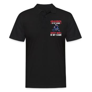 Dirtbike Grandpa Is My Name Dirt Bike Is My Game - - Men's Polo Shirt - black - Front - Kai (181cm)