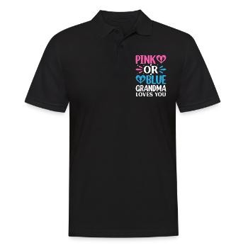 Pink Or Blue Grandma Loves You - Gender Reveal - Männer Poloshirt - Schwarz - Vorne - Kai (181cm)