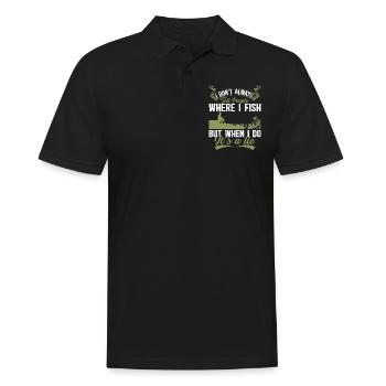 I Don't Always Tell People Where I Fish - Funny An - Men's Polo Shirt - black - Front - Kai (181cm)